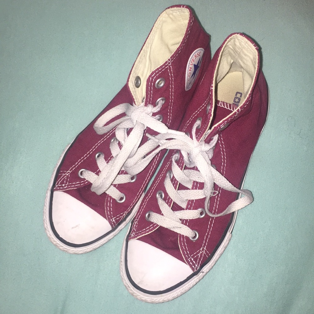 Maroon High Top Converse
